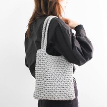 야나 르네상스 플랫 사각백 뜨개질 DIY패키지, 1세트, 55 멜란지그레이