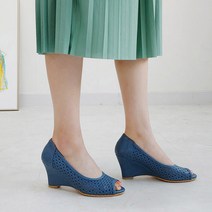 미스제인 더높은 펀칭 오픈토 웨지힐 7cm