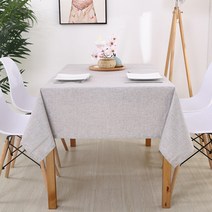 블럭마트 코튼 린넨 직사각형 단색 테이블 매트, 라이트그레이, 2인(90 x 90 cm)