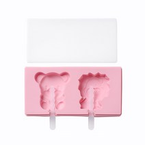 유앤미 실리콘 수제 아이스크림 몰드 BG005 곰사자, 핑크, 1개