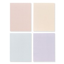 왈가닥스 스무디 메모지 4종 세트, Grid Peach, Grid Sand, Grid Mint, Grid Lilac, 1세트