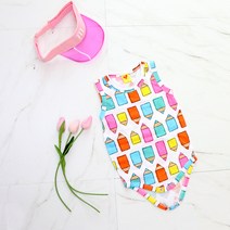 비비드 나염 아기 나시 슈트