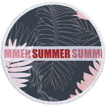 콩 K Items 여름 나뭇잎 라운드 비치타올, B 3, 1개