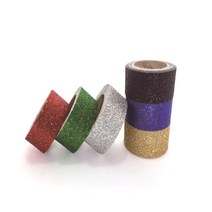 현진아트 벨크로 글리터 테이프 2.5 x 200 cm 6종 세트 SGR25, 빨강, 골드, 녹색, 파랑, 실버 검정, 1세트