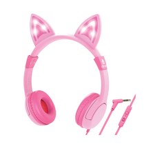 아이클레버 어린이 헤드셋 LED 마이크, kids Headphones series, 핑크