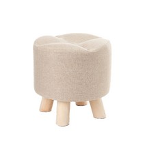 따니네 원목 스툴의자 BD007 원형, 베이지