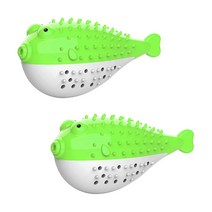 파스텔펫 고양이 복어 캣닢장난감, 그린, 2개