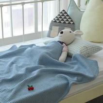 하임앤하임 보들한 모달 와플 체리 블랭킷 105 x 85 cm, 블루