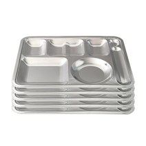 스텐 무광 4찬 사각수저 식판 5p