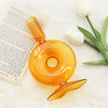 모던 글라스 도넛 캔들 홀더, 오렌지