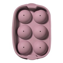 키친팩토리 파스텔 실리콘 원형 얼음틀 6구, 다크핑크