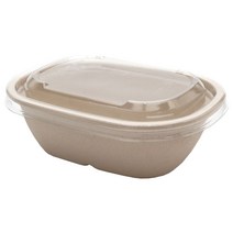 더담다 크라프트 펄프 타원용기 770ml, 1개입, 50개