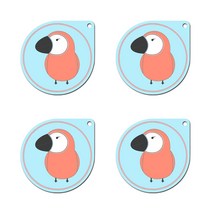 알럽홈 애니멀프린팅 PVC 플레이팅 코스터 4p, 앵무새