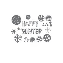 투페이지 크리스마스 데코 스티커 X090윈터볼, 회색