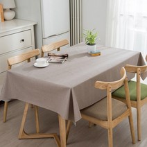 구르밍 PVC 방수 테이블보, 샌드베이지, 8인용(140 x 220cm)