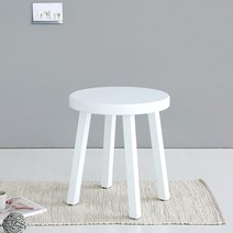 마켓비 BENDUL 망고나무 원목스툴 45, 화이트