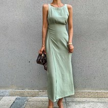 헤리드 린넨 랩나시 롱원피스