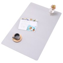 키보드 마우스 책상 가죽 장패드, 실버(라이트그레이), 1개