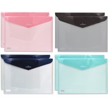 비팬시 멜로우 봉투화일 가로형 A4, 혼합색상, 8개