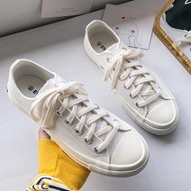 더플로우컴퍼니 하얀 눈송이 색감 깔끔 무지 컨버스 로우