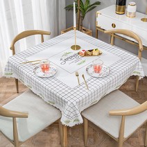 알럽홈 주방 패브릭 정사각 식탁보, Type14, 135 x 135 cm
