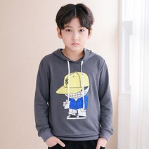잭키드 남아용 NY캡 긴팔 후드 티셔츠