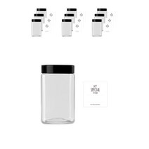 사각 잡곡통 700ml x 10p + 검정캡 10p + 네임스티커 사각 10p, 혼합색상
