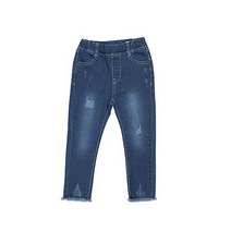 위시키즈 아동용 밑단 구제 슬림 데님바지