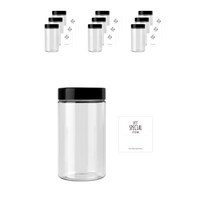 원형 잡곡통 750ml x 10p + 검정캡 10p + 네임스티커 사각 10p, 혼합색상