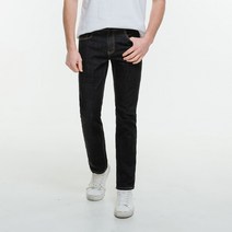 진마니아 남성용 모던 블랙 베이직핏 스판 일자진 MJU-657
