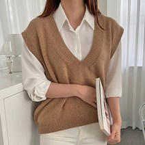 제이에이치스타일 여성용 뽀송 울 브이넥 베스트