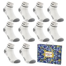 기가스포츠 남성용 단목 양말 10족 선물세트, A123