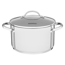 트라몬티나 우나 스테인레스 스틸 3중바닥 인덕션 겸용 깊은 양수냄비, 24cm, 혼합색상