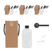일반검정캡 납작페트 공병 300ml + LB11 스티커 3종 세트, 10세트