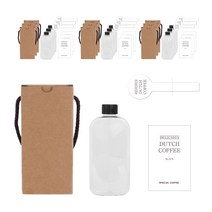 일반검정캡 납작페트 공병 300ml + 심플 더치커피S 스티커 2종 세트, 10세트