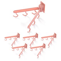 알럽홈 회전 욕실 주방 벽 후크, 핑크, 6개