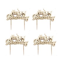 파티팡 생일캔들 캘리그래피, 골드, 4개