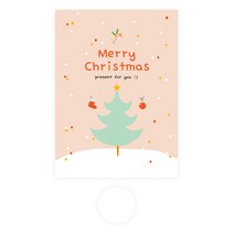 도나앤데코 슈이 크리스마스 페이퍼 기프트백 20p + 투명 원형 스티커 3cm 20p, 혼합색상, 1개