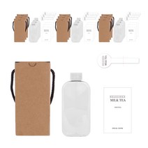 납작페트병 250ml 투명캡 + 전용박스 + 심플 영문밀크티S 스티커 + 심플 영문밀크티 봉인스티커, 10세트