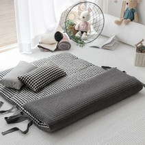 미니멀앤드 광목면 워싱 누비 어린이집 낮잠패드, 차콜