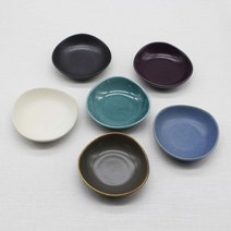 달소금 핸드메이드 도자기 조약돌접시 6종 세트, 1세트, 찬기 6p