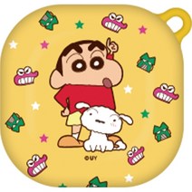 짱구 흰둥이 갤럭시버즈 라이브 / 버즈2 하드 젤리 케이스, 장난감 짱구와 흰둥이