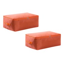 알럽홈 심플컬러 방습 이불 보관가방 70 x 50 x 30 cm, 오렌지, 2개