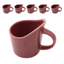 달소금 핸드메이드 도자기 종이컵 홀더 6p, 인디언레드 무광