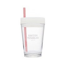 에스텐 텀블러 500ml + 버블티 빨대 세트, 클리어핑크