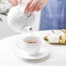 로얄베일 구뜨 커피잔 + 소서 세트, 크림화이트, 1세트