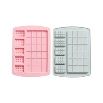 판 초콜릿 혼합 실리콘 몰드 6구, 블루, 핑크, 1세트