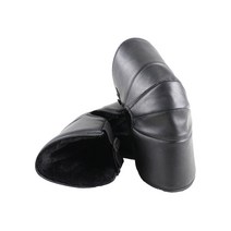 오토바이 라이더 보온방한 가죽 무릎보호대, 블랙, 1개