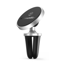 하이지 차량용 마그네틱 휴대폰 거치대 원형 송풍구 타입 CM101, 1개, 실버