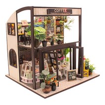 꼬미딜 DIY 미니어처하우스 중형 20 커피하우스 + 제작도구, 혼합색상